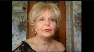 Elegant elderly lady shows herself on Skype