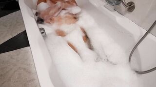 Sexy Bath time play with my tits and pussy