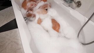 Sexy Bath time play with my tits and pussy