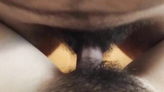 fucked and cummed on a hairy pussy