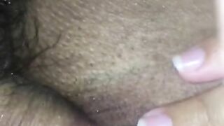 Pussy fucking and clit rubbing orgasm - close up