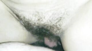 Fucking my wife's hairy pussy on livestream