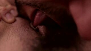 Erotic closeup, ASMR hairy pussy licking