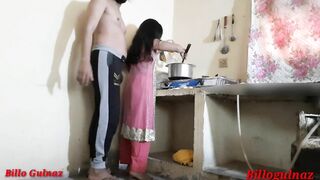 Part.1, indian stepsister cooking in kitchen and fucking with stepbrother