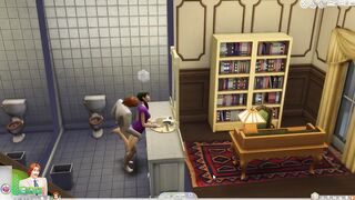 I fuck a cute girl in the library bathroom. [Sims 4]