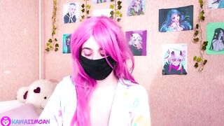 Secret masturbation kawaii girl in pajamas on hentai