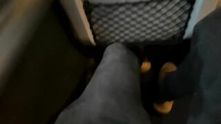 I pull out my dick in front of the teen in the train.