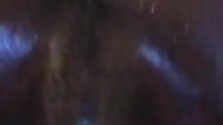 Juicy shaved ebony Asshole on a dildo