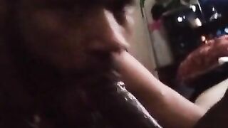 Sucking black cock