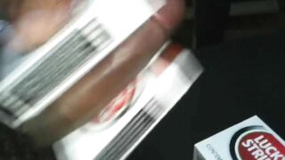 I covered a Lucky Strike carton with cum