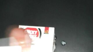 I covered a Lucky Strike carton with cum