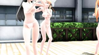 【MMD】Love Me If You Can in the courtyard【R-18】