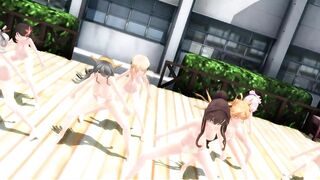 【MMD】Love Me If You Can in the courtyard【R-18】