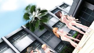 【MMD】Love Me If You Can in the courtyard【R-18】