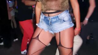 MICRO SHORTS SHOW PUSSY AT DISCO