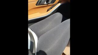 Step mom in leggings caught fucking step son in the car