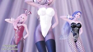 MMD T ara - Bunny Style Ahri Kaisa Seraphine Sexy Kpop Dance League of Legends KDA 4K 60FPS