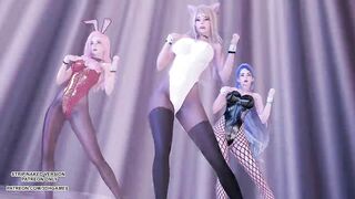 MMD T ara - Bunny Style Ahri Kaisa Seraphine Sexy Kpop Dance League of Legends KDA 4K 60FPS