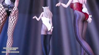 MMD T ara - Bunny Style Ahri Kaisa Seraphine Sexy Kpop Dance League of Legends KDA 4K 60FPS