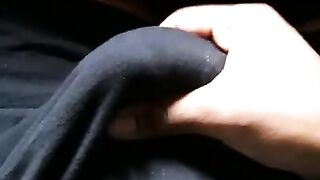 Male solo Stroking my big black cock