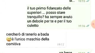 Cuckold scopre tradimento Moglie milf zoccola su whatsapp mentre lei è al club dialogo italiano