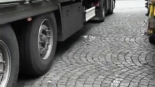 Public pissing at crowded truckstop in Austria!