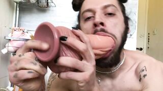 Anal and big toy