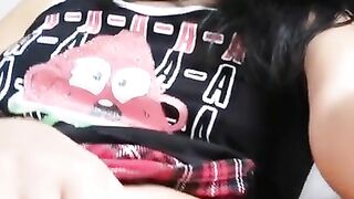 Sex Girl peeing on panties and masturbate. Golden Shower and open pussy