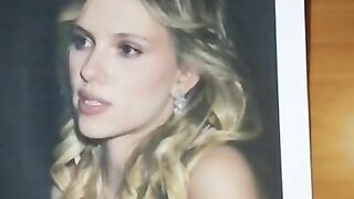 Cumshot On Scarlett Johansson's Big Boobs - Cum Tribute - SkinnyManR