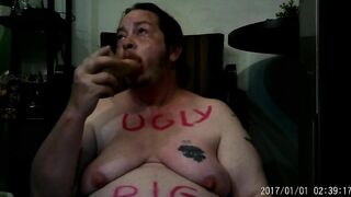 FTM Transgender Guy Drinks His Own Piss And Cries In Humiliation BDSM BBW Fat Pig Trans Man