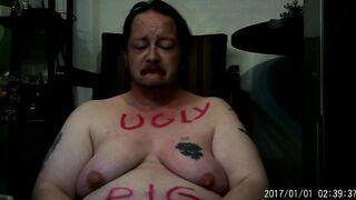 FTM Transgender Guy Drinks His Own Piss And Cries In Humiliation BDSM BBW Fat Pig Trans Man