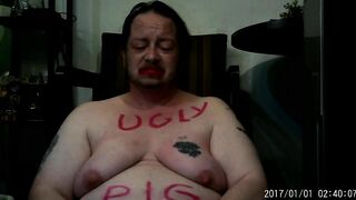 FTM Transgender Guy Drinks His Own Piss And Cries In Humiliation BDSM BBW Fat Pig Trans Man