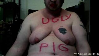 FTM Transgender Guy Drinks His Own Piss And Cries In Humiliation BDSM BBW Fat Pig Trans Man