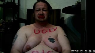 FTM Transgender Guy Drinks His Own Piss And Cries In Humiliation BDSM BBW Fat Pig Trans Man