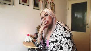 Smoking compilatipn 1 - Tattooed blonde MILF smokes