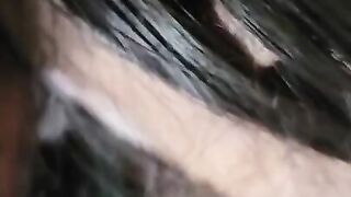 MILF's wig almost came off while sucking my black cock