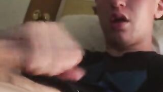 Hot white boy cums so fucking hard