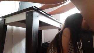 I Love doing Cunnilingus to my Girlfriend under the Table when she Works.