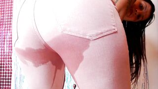 Wetting my pink jeans