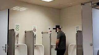 jerking off in a public toilet at Barcelona airport. almost caught by the cops. very hot risky