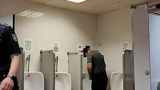 jerking off in a public toilet at Barcelona airport. almost caught by the cops. very hot risky