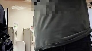 jerking off in a public toilet at Barcelona airport. almost caught by the cops. very hot risky