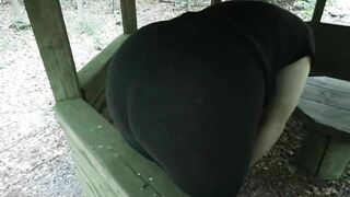 Ass flogging in picnic hut