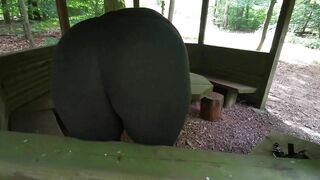 Ass flogging in picnic hut