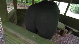 Ass flogging in picnic hut