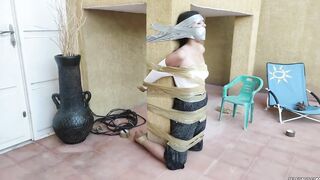 Christian Girl Duct Taped To Pillar And Gagged Tight