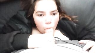 Morning blowjob from stepsis before school