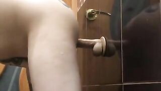 fucked myself with a dildo in the bathroom