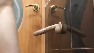 fucked myself with a dildo in the bathroom