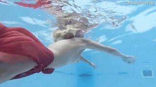 Hottest milf strips underwater